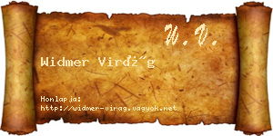 Widmer Virág névjegykártya